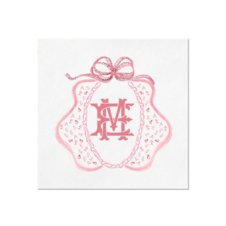 This is a white party decorations by Papel Custom Design called pink bib personalized baby shower napkins in standard