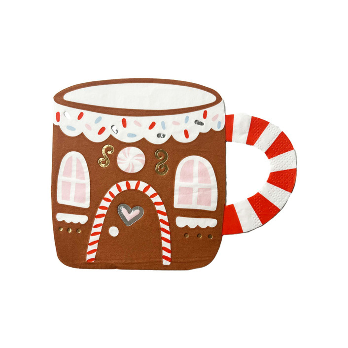 Baking Spirits Bright Gingerbread House Mug Large Napkins - Set of 16