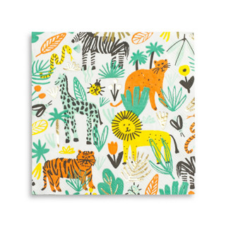 This is a multicolor party decorations by Jollity and Co called into the wild large napkins - pack of 16 in standard