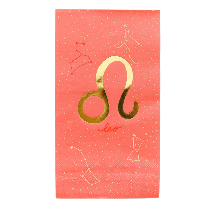 Zodiac Leo Guest Napkins - Set of 16