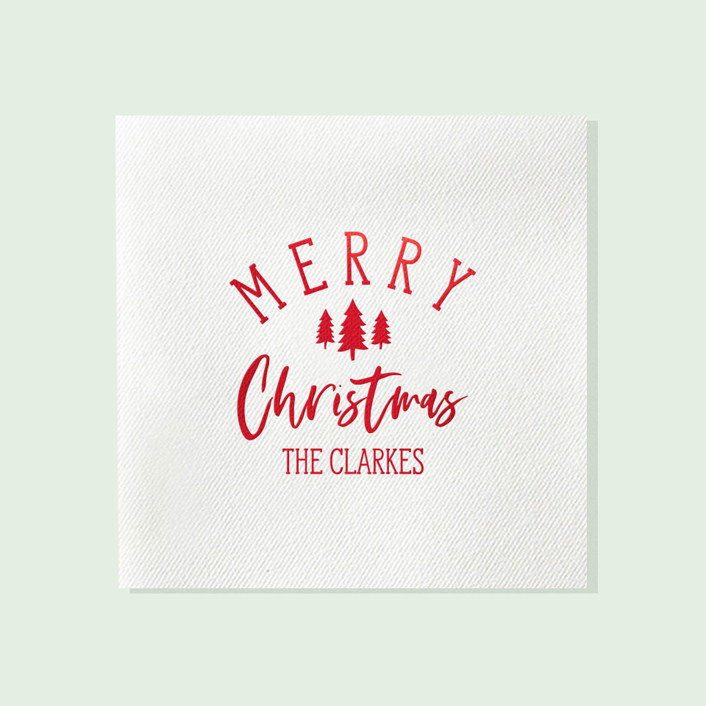 Custom Merry Christmas Napkin, cocktail size, set of 100