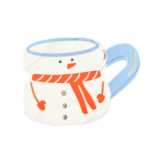 This is a white party decorations by Jollity and Co called baking spirits bright snowman mug large napkins - set of 16 in standard