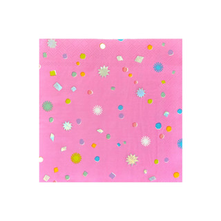 This is a multicolor party decorations by Jollity and Co called it's a birthday confetti large napkins - set of 16 in standard