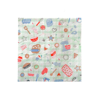 This is a multicolor party decorations by Jollity and Co called baking spirits bright baking petite napkins - set of 16 in standard