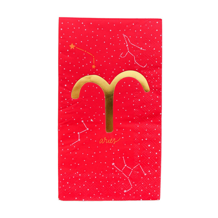 Zodiac Aries Guest Napkins - Set of 16