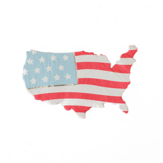 This is a multicolor party decorations by Jollity and Co called merica! die-cut large napkins in standard