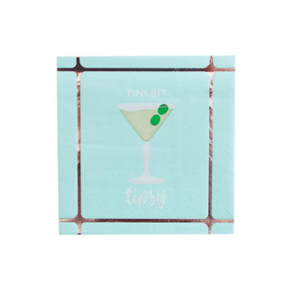 This is a blue party decorations by Jollity and Co called tini bit tipsy cocktail napkins - pack of 20 in standard