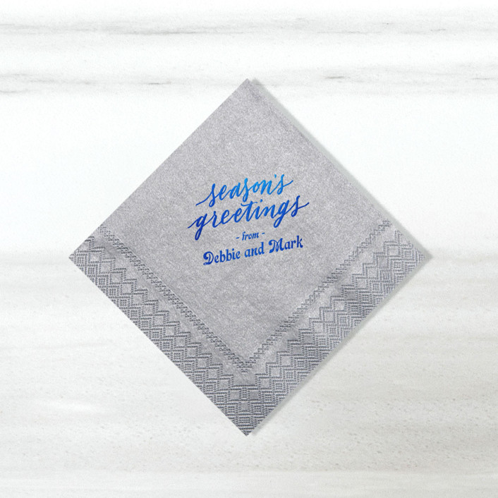 Custom Season's Greetings Retro Names Napkin, cocktail size, set of 100