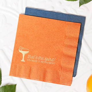 This is a orange party decorations by ForYourParty called that's the spirit napkin, cocktail size, set of 50 in standard