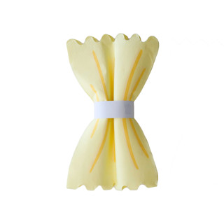 This is a yellow party decorations by Jollity and Co called le dinner pasta noodle guest napkins - set of 16 in standard