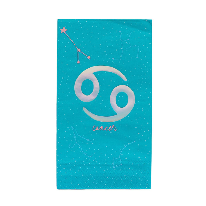 Zodiac Cancer Guest Napkins - Set of 16