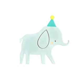 This is a blue party decorations by Jollity and Co called little celebrations elephant petite napkins - set of 16 in standard