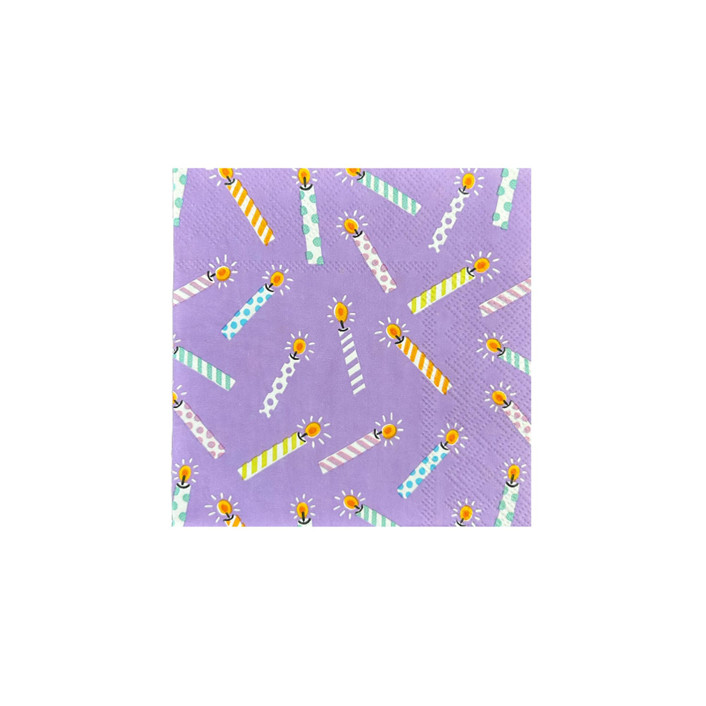 It's A Birthday Candle Print Petite Napkins - Set of 16
