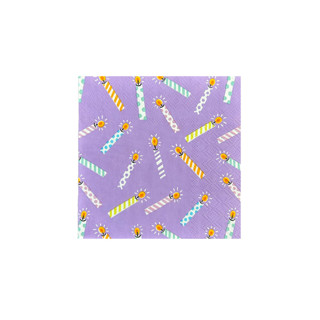 This is a multicolor party decorations by Jollity and Co called it's a birthday candle print petite napkins - set of 16 in standard