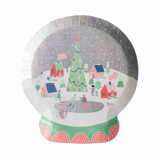 This is a multicolor party decorations by Jollity and Co called snow day large plates - set of 8 in standard