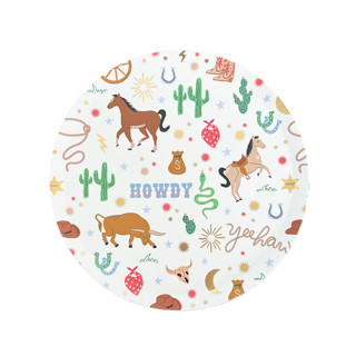 This is a multicolor party decorations by Jollity and Co called yeehaw small plates - pack of 8 in standard
