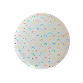 This is a multicolor party decorations by Jollity and Co called bows dessert plates - set of 8 in standard