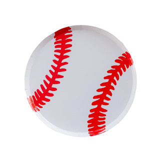 This is a white party decorations by Jollity and Co called good sport small baseball plates - pack of 8 in standard