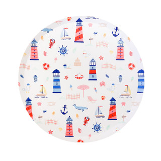 This is a multicolor party decorations by Jollity and Co called seaside large plates - set of 8 in standard