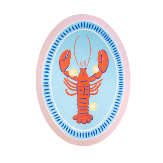 This is a multicolor party decorations by Jollity and Co called le dinner lobster platter plates - set of 8 in standard