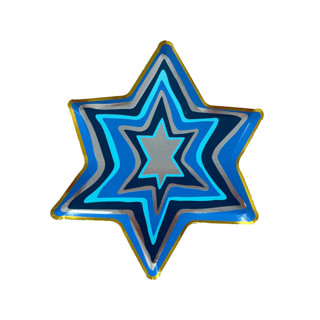 This is a blue party decorations by Jollity and Co called festival of lights "star" small plates - set of 8 in standard