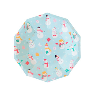 This is a blue party decorations by Jollity and Co called blizzard buddies small plates - set of 8 in standard