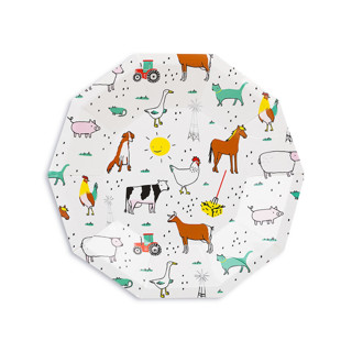 This is a multicolor party decorations by Jollity and Co called on the farm small plates - pack of 8 in standard