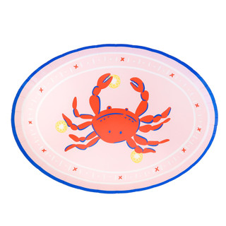 This is a multicolor party decorations by Jollity and Co called le dinner crab platter plates - set of 8 in standard