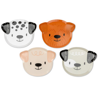 This is a multicolor party decorations by Jollity and Co called bow wow large plates - pack of 8 in standard