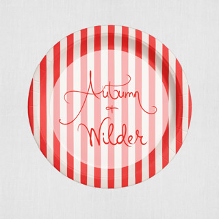 This is a multicolorassorted-colors party decorations by Papel Custom Design called custom 9" paper plates in standard