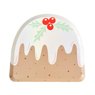 This is a brown party decorations by Jollity and Co called baking spirits bright figgy pudding small plates - set of 8 in standard