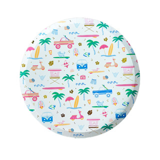 This is a multicolor party decorations by Jollity and Co called surf's up large plates - set of 8 in standard