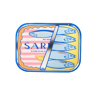 This is a multicolor party decorations by Jollity and Co called le dinner sardine can dinner plates - set of 8 in standard