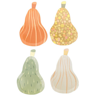 This is a multicolor party decorations by Jollity and Co called gourd dessert plates - set of 8 in standard