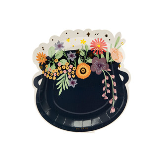 This is a blue party decorations by MA FÊTE called cauldron dinner paper plates - pack of 8 in standard