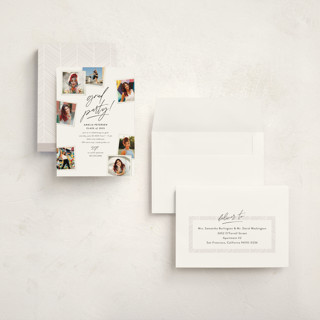 This is a cotton graduation invitations with standard by Robert and Stella called polaroid party printing on signature in petite
