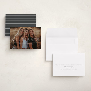 This is a cotton graduation invitations with standard by Kasia Labocki called celebration printing on signature in petite