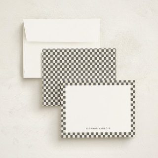 This is a charcoal personalized stationery thank you cards with standard by Megan Cash called checks printing on signature in 4.25x5.5