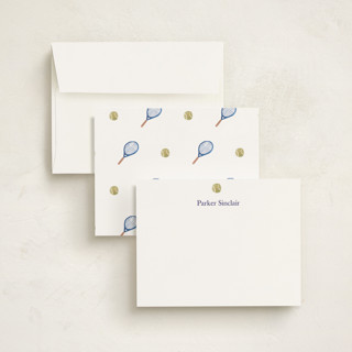 This is a ice personalized stationery thank you cards with standard by Teju Reval called sportsy tennis printing on signature in 4.25x5.5