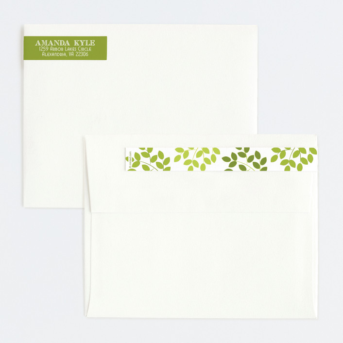 Wreath in Green Personalized Stationery by LollieJ Minted