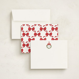 This is a wreath personalized stationery thank you cards with standard by Petra Kern called winter monogram printing on signature in 4.25x5.5