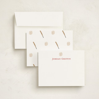 This is a ice personalized stationery thank you cards with standard by Teju Reval called sportsy baseball printing on signature in 4.25x5.5