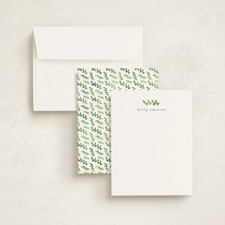 This is a coal personalized stationery thank you cards with standard by Brianne Larsen called fern printing on signature in 4.25x5.5