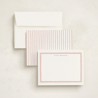 This is a peach personalized stationery thank you cards with standard by Pati Cascino called forli printing on signature in 4.25x5.5