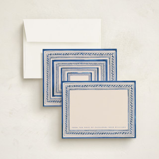 This is a powder personalized stationery thank you cards with standard by Teju Reval called vintage border printing on signature in 4.25x5.5