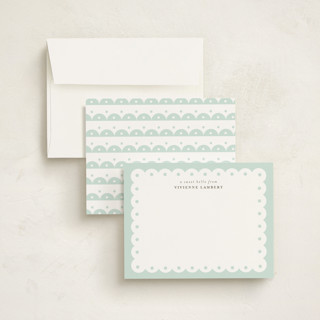 This is a mint personalized stationery thank you cards with standard by Shirley Lin Schneider called southern charm printing on signature in 4.25x5.5