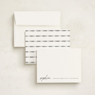 This is a noir personalized stationery thank you cards with standard by Ana de Sousa called minimalist note printing on signature in 4.25x5.5