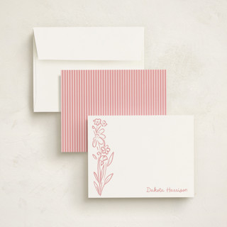This is a petal personalized stationery thank you cards with standard by Jenna Holcomb called wildflower note printing on signature in 4.25x5.5