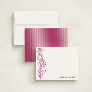 This is a orchid personalized stationery thank you cards with standard by Jenna Holcomb called wildflower note printing on signature in 4.25x5.5