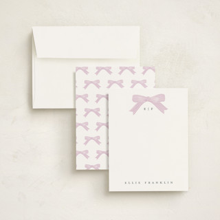 This is a lavender personalized stationery thank you cards with standard by Paper Raven Co. called delicately printing on signature in 4.25x5.5